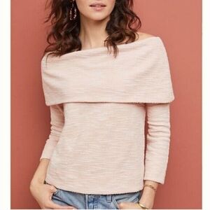 Sunday in Brooklyn | Anthropologie Pink Textured Off-Shouler Top